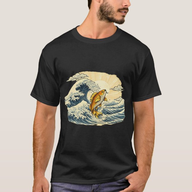 Camiseta Pez Koi Japonés Ukiyo-e (Anverso)