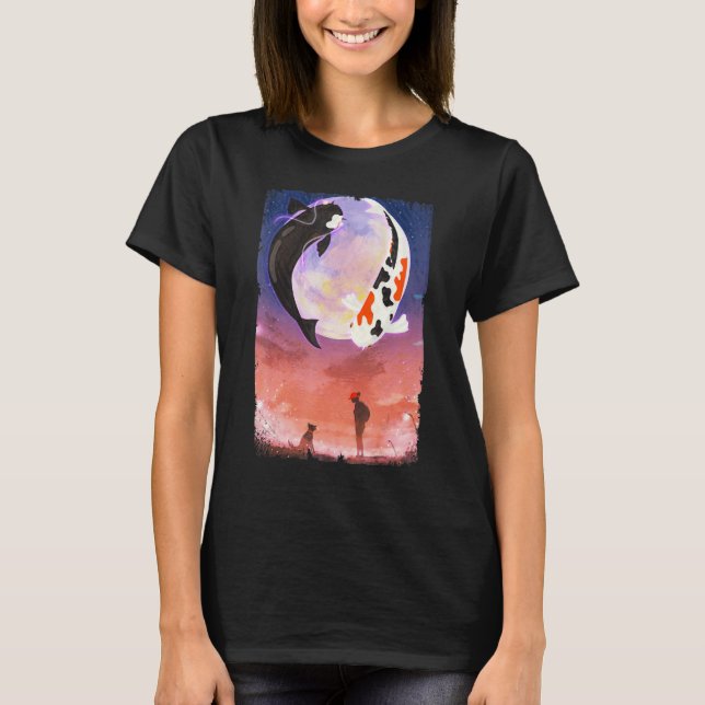 Camiseta Pez Koi Luna Perro Japonés (Anverso)
