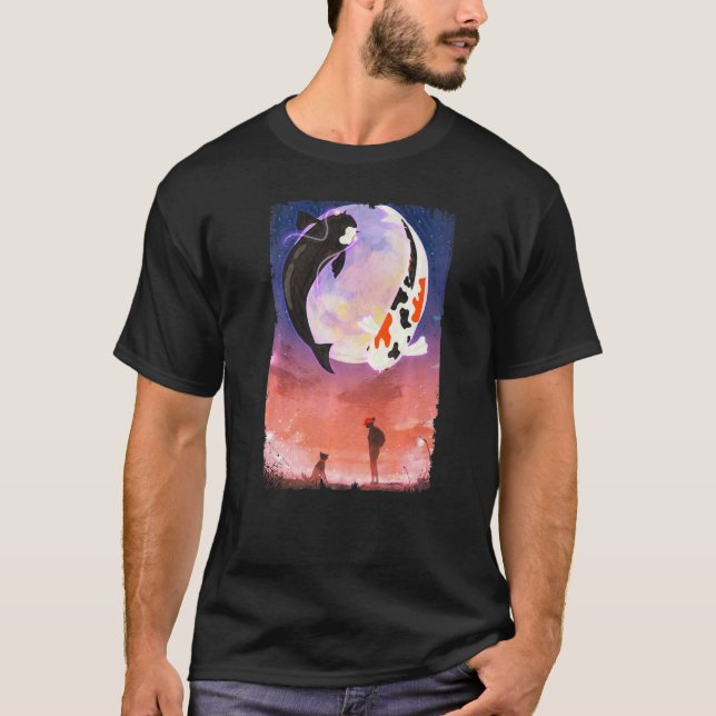 Camiseta Pez Koi Luna Perro Japonés (Anverso)