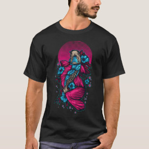 Camiseta Pez Koi Mecánico Exótico Flor de Elegancia