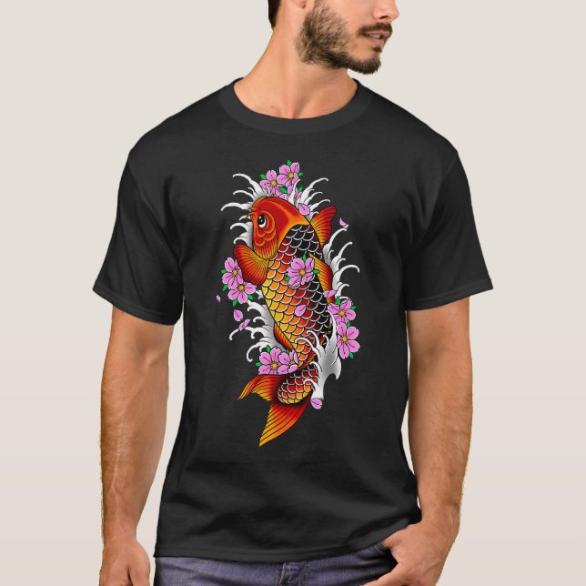 Camiseta Pez koi naranja (Anverso)