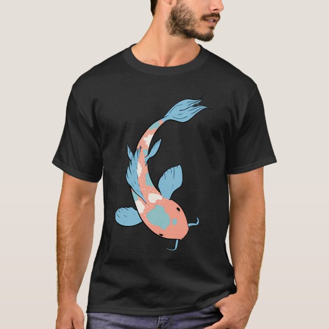 Camiseta Pez koi naranja y azul (Anverso)