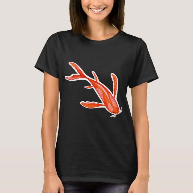 Camiseta Pez koi naranja y rosa (Anverso)