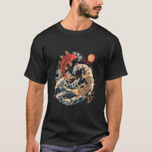 Camiseta Pez Koi Océano Japonés Koi Carpa Pez Olas Japane