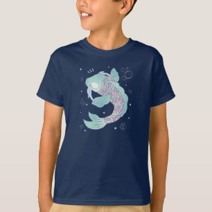 Camiseta Pez Koi Pastel Arte Popular Caprichoso Subacuáti