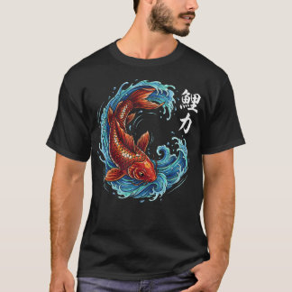 Camiseta Pez Koi Sakura Arte Japonés Carpín Estético