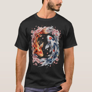 Camiseta Pez Koi Sakura Yin Yang Japonés