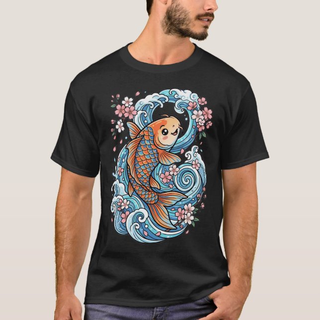 Camiseta Pez Koi Samurái Épico (Anverso)