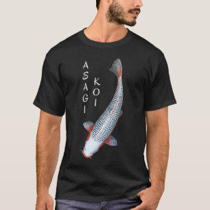Camiseta Pez Koi Variedad Asagi - pequeño con texto blanco