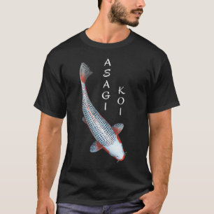 Camiseta Pez Koi Variedad Asagi - pequeño con texto blanco
