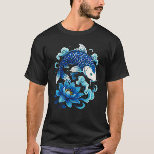Camiseta Pez Koi y Flor de Loto Acuático Zen