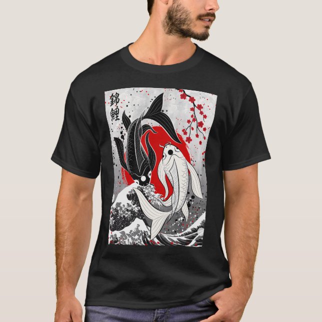 Camiseta Pez koi - Yin Yang (Anverso)