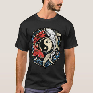 Camiseta Pez Koi Yin Yang – Diseño de Tatuaje Japonés
