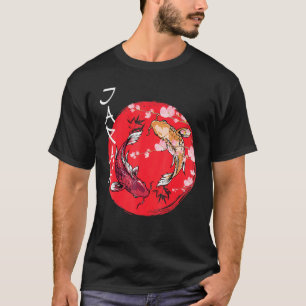 Camiseta Pez Koi Ying Yang Bandera Japonesa Japón - Flor de