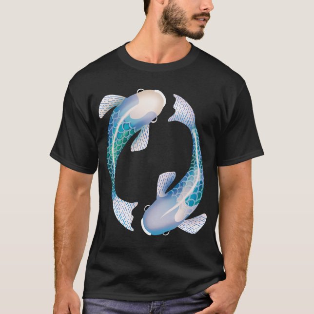 Camiseta Pez Koi Zen Turquesa (Anverso)