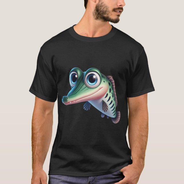 Camiseta Pez lagarto caimán adorable (Anverso)