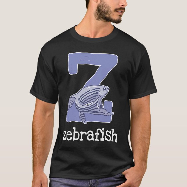 Camiseta Pez Letra Alfabeto Pez Cebra Niños (Anverso)