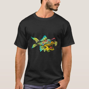 Camiseta Pez linterna arcoíris arte flash