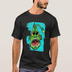 Camiseta Pez Linterna Buscando Rape Con Lámpara Para Pesca