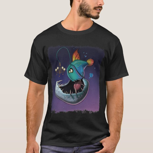Camiseta Pez linterna de dibujos animados (Anverso)