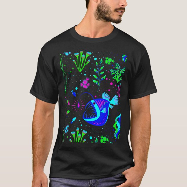 Camiseta Pez Linterna y pececillos (Anverso)