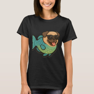 Camiseta Pez loro con una divertida cabeza de pug