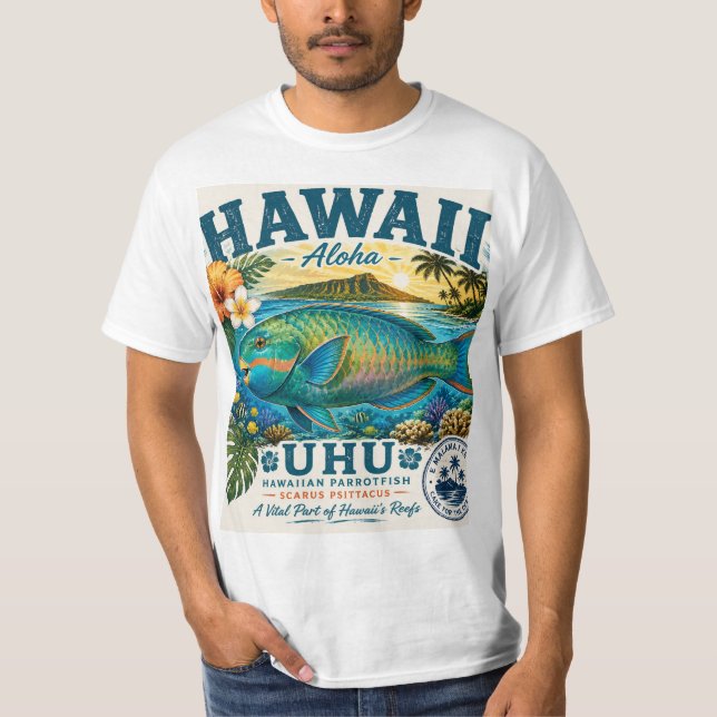 Camiseta Pez loro de Hawái (Anverso)