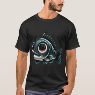 Camiseta Pez Lubina Negra Adorable