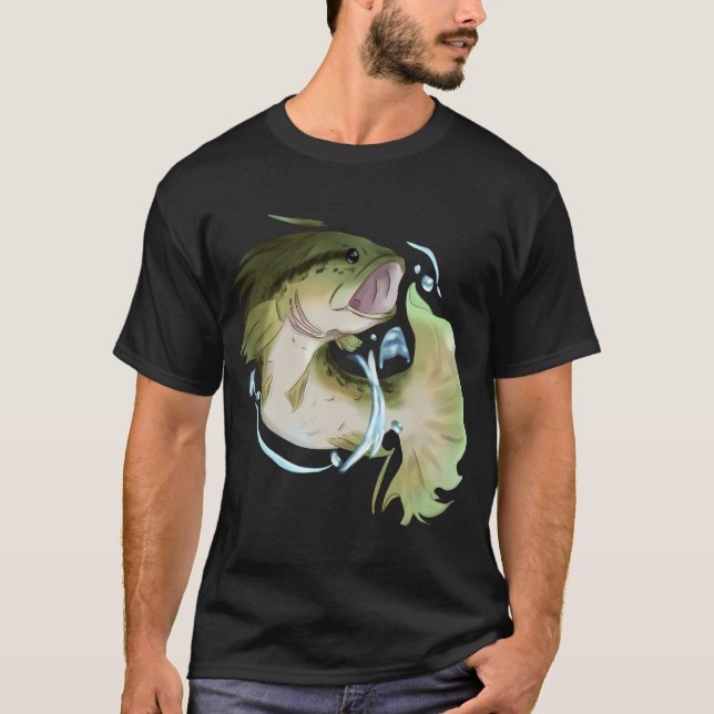 Camiseta Pez lubina (versión verde) (Anverso)