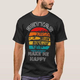 Camiseta Pez Luchador BETA Siamés Me Hace Feliz Retro Sol