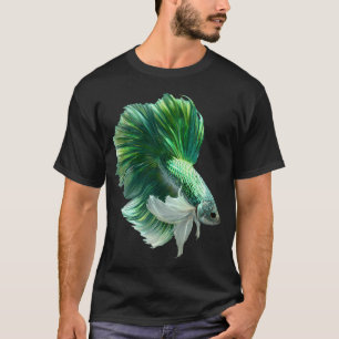 Camiseta Pez luchador siamés betta verde esmeralda con Flo