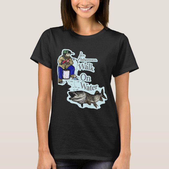 Camiseta Pez lucio de pesca en hielo (Anverso)