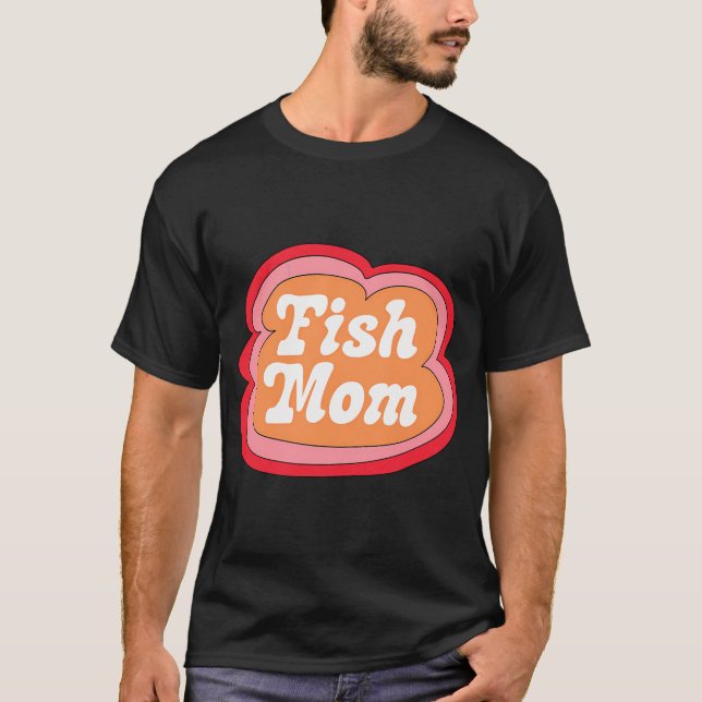 Camiseta Pez Mamá (Naranja sobre Rosa) (Anverso)