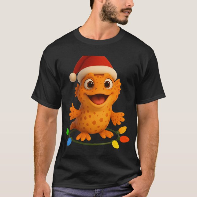Camiseta Pez Mano Manchado de Navidad (Anverso)