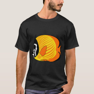 Camiseta Pez mariposa amarillo-anaranjado arte animal