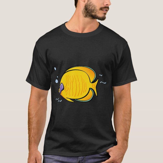 Camiseta Pez Mariposa Amarillo Tropical (Anverso)