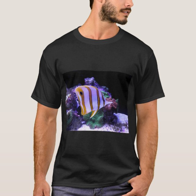 Camiseta Pez mariposa amarillo y blanco (Anverso)