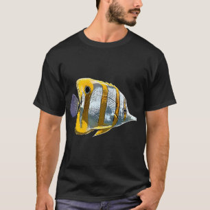 Camiseta Pez mariposa de banda de cobre Blanco Diseño Alter