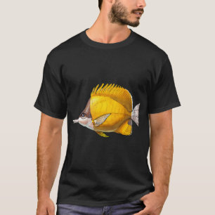 Camiseta Pez mariposa de hocico largo amarillo - Ilustració