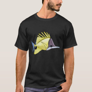 Camiseta Pez mariposa de hocico largo amarillo - Por Genger