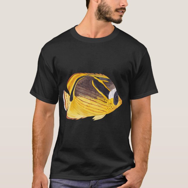 Camiseta Pez mariposa lunula-Chaetodon lunula (Anverso)