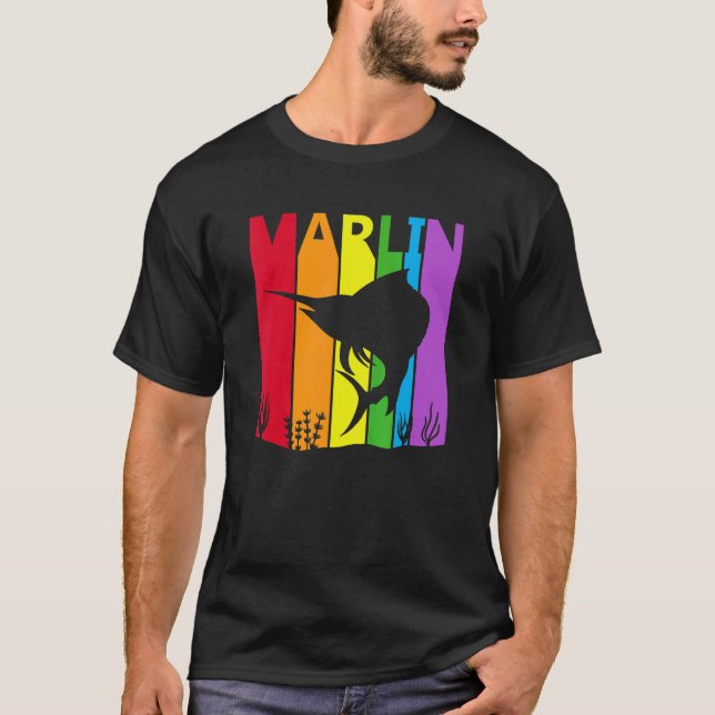 Camiseta Pez marlín arcoíris lindo (Anverso)
