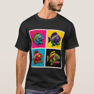 Camiseta Pez Monstruo de Ojos X Vibrante Arte Pop