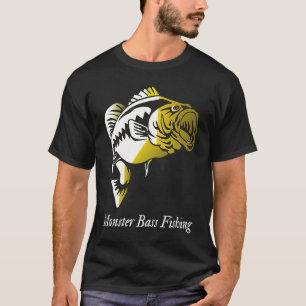 Camiseta Pez Monstruo Pesca Lubina Grande Pescador de Lubin