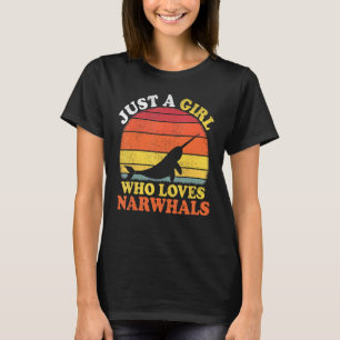 Camiseta Pez Narval Vintage Solo Una Chica Que Ama Narval