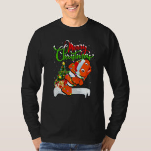 Camiseta Pez Payaso Adornos de Navidad Santa Pez Payaso Nav