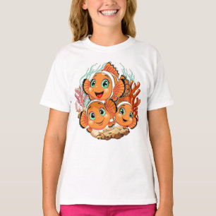 Camiseta Pez payaso Dibujo animado lindo Familia Subacuátic