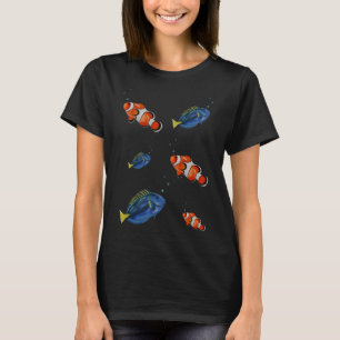 Camiseta Pez payaso y pez cirujano azul