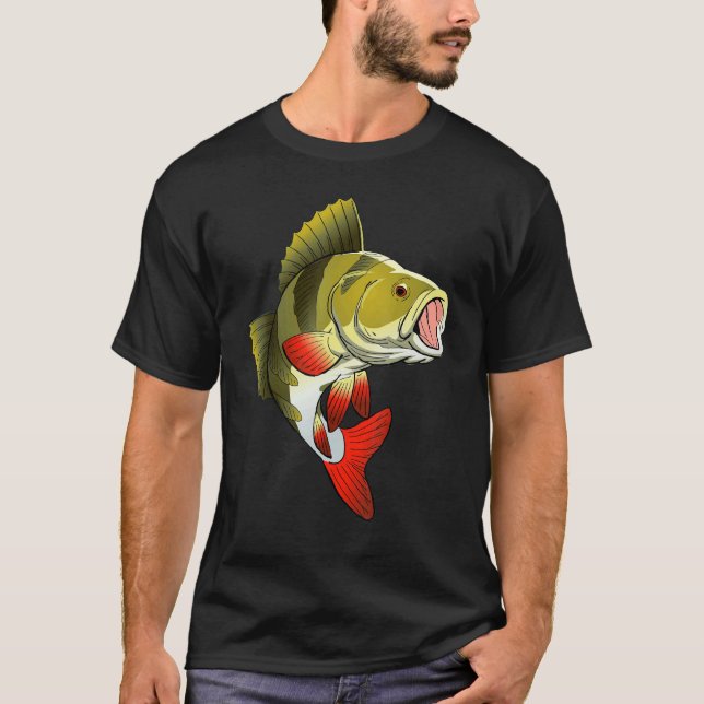 Camiseta Pez Perca Pescadores Monstruo Pesca (Anverso)