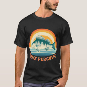 Camiseta Pez Perca Pescando al Amanecer en el Lago